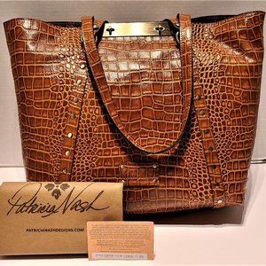 Patricia Nash Benvenuto Tote Vintage Croc Cognac